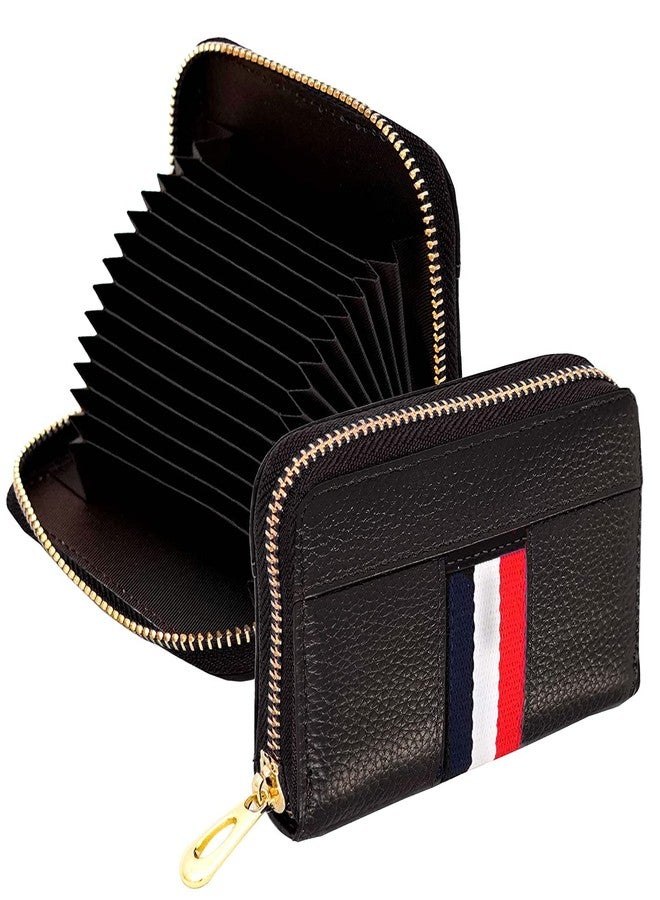 rts New Imported Stylish 12 Slot PU Leather Credit/Debit/ATM/Visiting/Business Zipper Card Holder Case Wallet for Unisex/Men & Women RFID Blocking Protected with Money Coin Purse Festive Valentines - Image 1